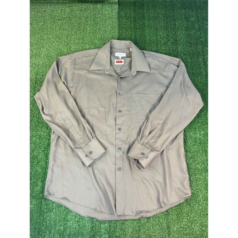 Yves Saint Laurent Mens XL Long Sleeve Button Down Shirt Gray 17 34-35